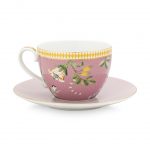 La Majorelle Cappuccino Cup & Saucer Pink 280ml