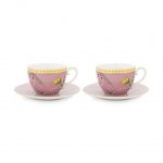 SET OF 2 LA MAJORELLE PINK CUPS AND SAUCES 280 ml