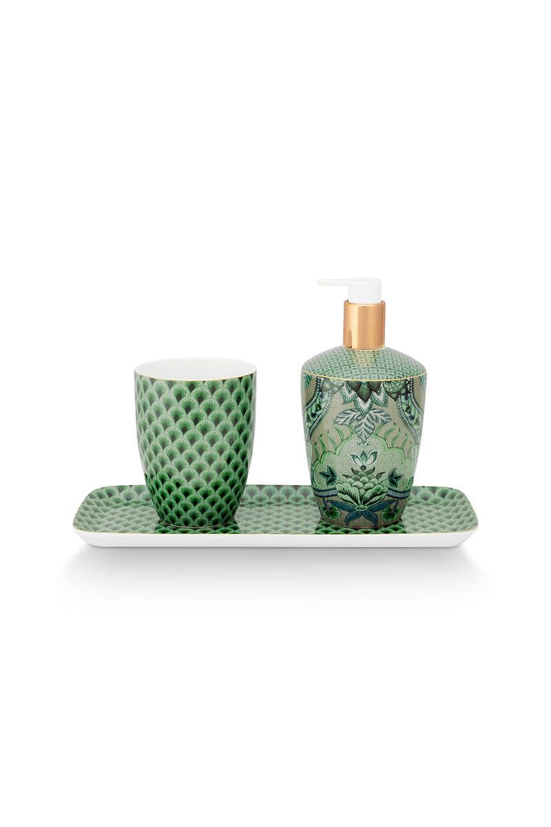 PIP STUDIO 3 SET/3 BATHROOM ACCESSORIES KYOTO FESTIVAL GREEN 3