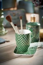 SET/3 BATHROOM ACCESSORIES KYOTO FESTIVAL GREEN 8