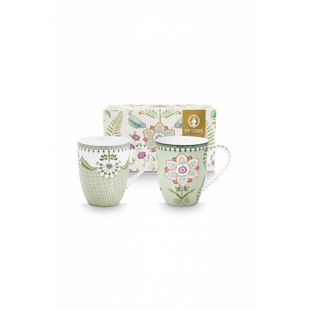 PIP STUDIO 7 PIP STUDIO – ΣΕΤ/2 ΠΟΡΣΕΛΑΝΙΝΕΣ ΚΟΥΠΕΣ LILY & LOTUS GREEN 350ml 7