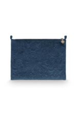 Cosmetic Flat Pouch Large Velvet Quiltey Days Blue 8