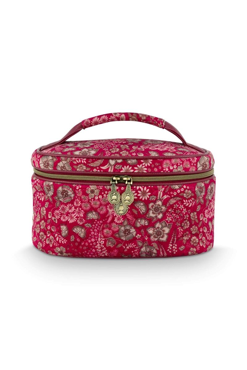 PIP STUDIO 3 Cleo Beauty Case Quilted Daisy Dreams RED 26x16x16cm 3