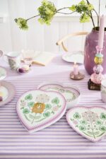 Set/2 Heart Shape Plates Lily&Lotus Lilac 8