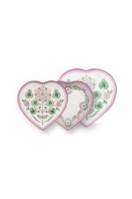 Set/2 Heart Shape Plates Lily&Lotus Lilac 7