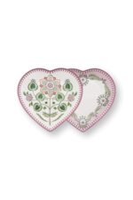 Set/2 Heart Shape Plates Lily&Lotus Lilac 10