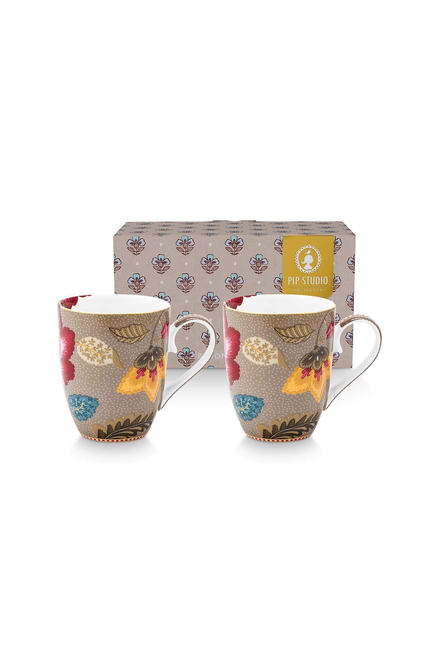 PIP STUDIO 6 Set/2 Mug Large Blooming Tales Fantasy Khaki 6