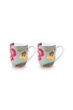 Set/2 Mugs SMALL Blooming Tales Fantasy Blue 6
