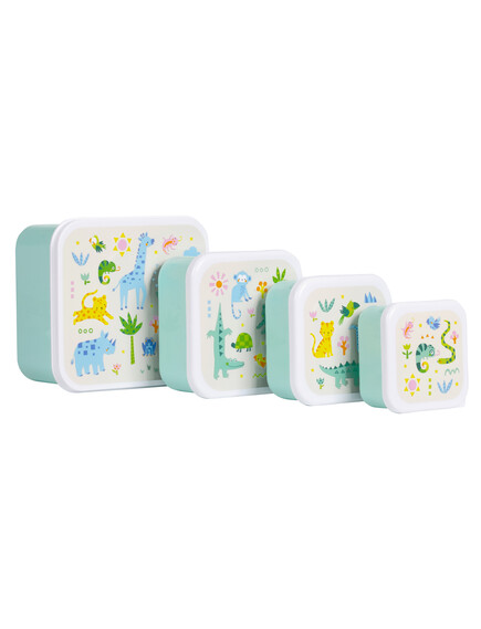 A Little Lovely Company 7 A little lovely company: Σετ 4 δοχεία φαγητού Lunch & Snack Box -Jungle 7