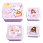 A little lovely company: Σετ 4 δοχεία φαγητού Lunch & Snack Box Dinosaurs 2
