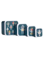 A little lovely company: Σετ 4 δοχεία φαγητού Lunch & Snack Box -Robots 9