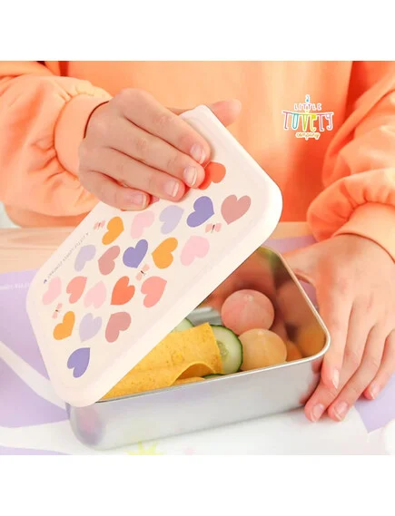 A little lovely company: Δοχείο φαγητού από ανοξείδωτο ατσάλι 900ml-Hearts 4