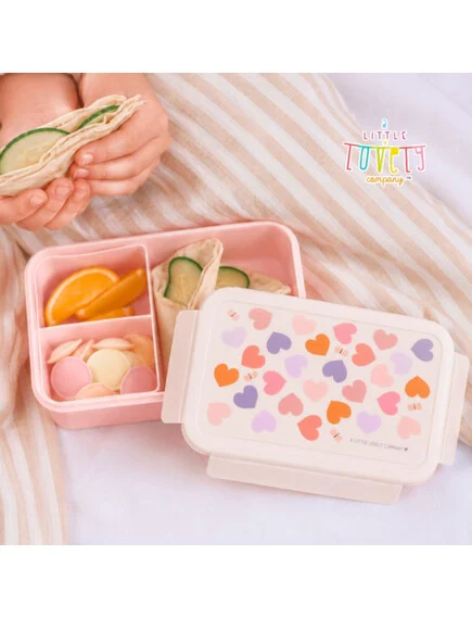 A little lovely company: Δοχείο φαγητού Bento με χωρίσματα- 1,2 L – Hearts 4