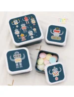 A little lovely company: Σετ 4 δοχεία φαγητού Lunch & Snack Box -Robots 8