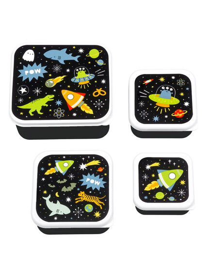 A Little Lovely Company 6 A little lovely company: Σετ 4 δοχεία φαγητού Lunch & Snack Box – Galaxy 6
