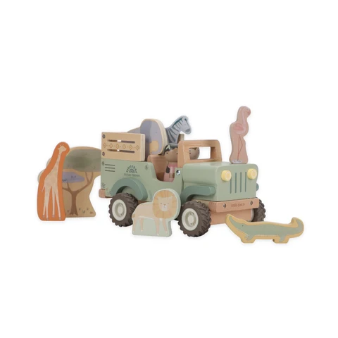 LITTLE DUTCH 8 LITTLE DUTCH. Ξύλινο αυτοκινητάκι Safari με ζωάκια Safari Friends FSC 8