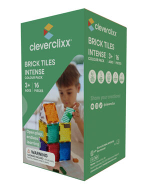 Cleverclixx, Μαγνητικά πλακίδια Brick Tiles Pack Intense | 16 κομμάτια