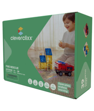 Cleverclixx, Μαγνητικά πλακίδια Fire Rescue Pack Intense | 39 κομμάτια