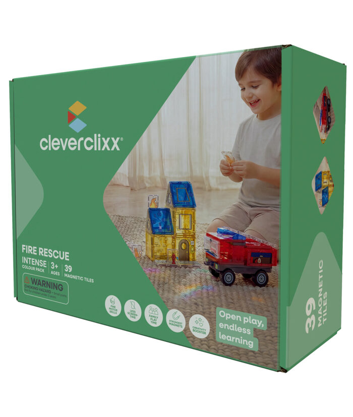 CLEVERCLIXX 3 Cleverclixx, Μαγνητικά πλακίδια Fire Rescue Pack Intense | 39 κομμάτια 3