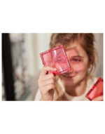 Cleverclixx, Μαγνητικά πλακίδια Glitter Tiles Pack Transparent / Pink | 16 κομμάτια 8