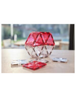 Cleverclixx, Μαγνητικά πλακίδια Glitter Tiles Pack Transparent / Pink | 16 κομμάτια 9