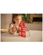 Cleverclixx, Μαγνητικά πλακίδια Glitter Tiles Pack Transparent / Pink | 16 κομμάτια 10