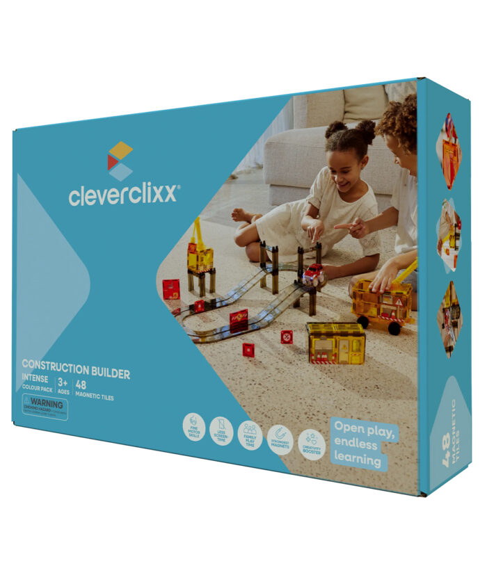 CLEVERCLIXX 3 Cleverclixx, Μαγνητικά πλακίδια Construction Builder Pack Intense | 48 κομμάτια 3