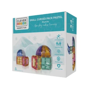 Cleverclixx, Μαγνητικά πλακίδια Small Curved Pack Pastel | 34 κομμάτια